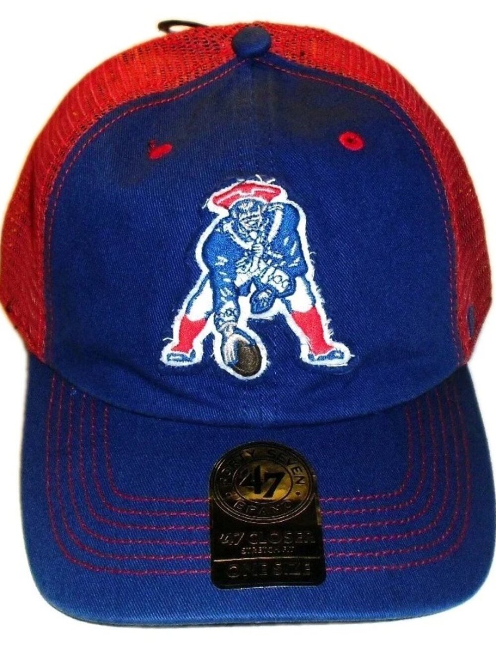 New England Patriots 47 Brand Mens Closer Style Stretch Fit hat cap One Size NFL